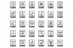Literary genres book icons set, outline style Product Image 1