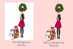 Fashion illustration - Christmas Girl 7 - Brunette Product Image 2