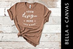 Heather Brown Bella Canvas Mockup 3001 Girls Flat Lay Product Image 1