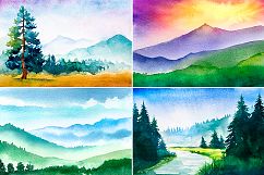 Landscape. Watercolor sketches. Product Image 2