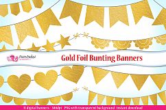 Gold Foil Bunting Banners clipart Product Image 1
