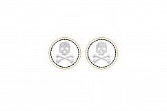 Skull and Bones ITH Halloween Feltie Embroidery Design Product Image 5
