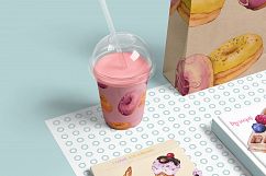 Sweet desserts - watercolor illustrations cakes and coffee Product Image 4