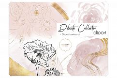 Blush Pink Watercolor Flowers Clip Art Product Image 1