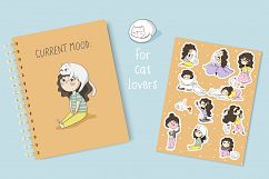 Girl with cat stickers Product Image 7