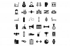 Personal trainer coach icons set, simple style Product Image 1