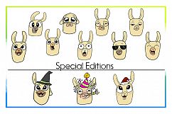 Animal Clipart-llama Clipart-Emotions Clipart-Cartoon-Sticker Clipart-Digital-Llama-alpaca Art-Funny-Digital Llama-Llama Drama-Commercial Product Image 3
