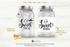 Sweet stache, stash jar decal, svg, printable label designs Product Image 2