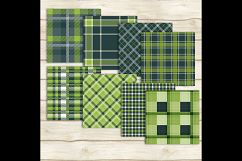 24 Seamless Greenery Plaid Digital Papers, Tartan, Gingham Product Image 3