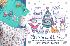 Christmas patterns and clip arts Product Image 1