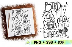 Bird and his Hamburger Hand Drawn SVG Kitchen Design Product Image 2