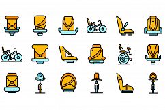 Child seat bike icons set vector flat Product Image 1