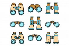 Binoculars icons set vector flat Product Image 1