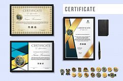 Creative Certificate Design Template with 16 Badge Vol. 1 Product Image 1