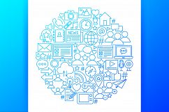 Social Media Line Art Icons Product Image 6