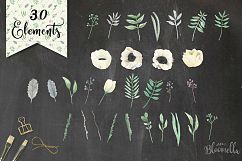 Winter Watercolor Flower Festive Hand Painted Clipart Anemones Package  Product Image 6