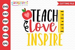  Teach Love Inspire SVG, Teacher svg, School SVG Product Image 1