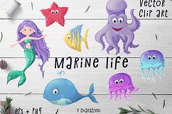Marine life Set – Vector Clip art Product Image 1