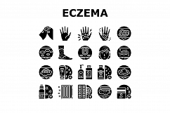 Eczema Disease Treat Collection Icons Set Vector Product Image 1