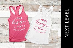 Hot Pink Next Level 1533 Mockup Rustic Wood Beach Style Product Image 1