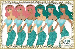 Mermaids Clipart design in Turquoise - Huge Set of : PNG files Product Image 5
