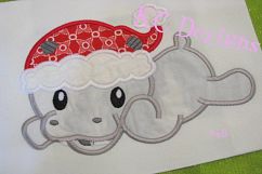 Christmas Baby Hippo Machine Applique Embroidery Design Product Image 2