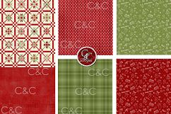 24 Plus Christmas Quilt Patterns Digital Paper Pack Product Image 2