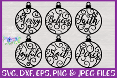 Christmas Word Ornaments SVG Christmas Flourish Baubles Product Image 16