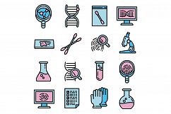 Forensic laboratory icons set, outline style Product Image 1