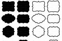 Decorative Frames SVG Files - Frame Outline, Swirl Frame monogram svg cutting files for Cricut and Silhouette - SVG, dxf, png files Included Product Image 2