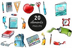 Back to school. Watercolor &amp; vector  Product Image 3