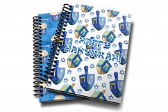 Watercolor Happy Hanukkah seamless digital paper pack Product Image 6