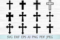 Cross svg, Cross clipart, Crosses svg file, Cross vector, Christian svg, Cross silhouette, Crosses cut files, Catholic svg Product Image 1