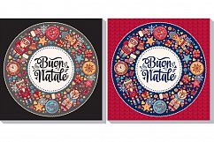 Christmas template. Buon Natale. Bundle. 22 greeting card. Winter holiday in Italy. Italian. Vintage style. Product Image 4