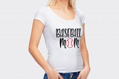 Baseball Mom and ball silhouettes. Hand drawn typography design. SVG DXF PNG EPS Cutting Files Product Image 3