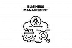 Business Management Work Vector Black Illustration Product Image 1