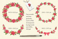 Rose Garden Watercolor Clipart Product Image 4