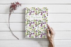 Branches of an olive tree PNG watercolor set Product Image 3