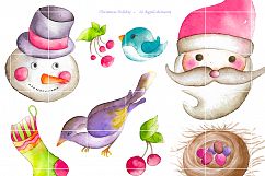 watercolor christmas clipart Product Image 3