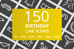 150 Birthday Line Inverted Icons Product Image 1