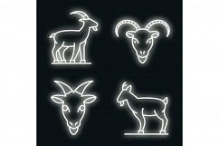 Goat icons set vector neon Product Image 1
