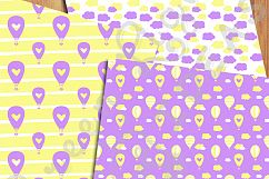 Purple and Yellow Hot Air Balloons Digital Papers Product Image 4