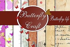 Butterflys Digital Paper, vintage paper, butterfly, Scrapbook album, Love, butterfly print, wedding print paper, low price, St. Valentine Product Image 1