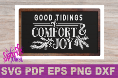SVG Christmas Comfort and Joy DIY Sign stencil farmhouse style printable or svg cutting files for cricut sihouette Product Image 2
