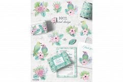 Tropical watercolor set 3. Plumeria Product Image 3