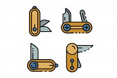 Penknife icons set vector flat Product Image 1