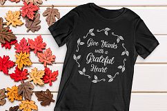 Thanksgiving SVG Give thanks Leaves frame Arrow Heart Svg Product Image 2