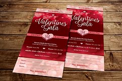Red Hearts Valentines Gala Ticket Template Product Image 3