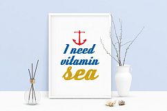 Printable Art Saying I Need Vitami Sea, Wall Art, .PDF, Typo Product Image 1
