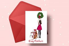 Fashion illustration - Christmas Girl 7 - Brunette Product Image 5